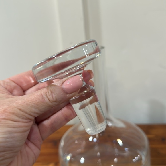 Krosno Poland MCM Crystal Decanter w/ 5 Matching Striped Low Ball Glasses - Picture 7 of 11